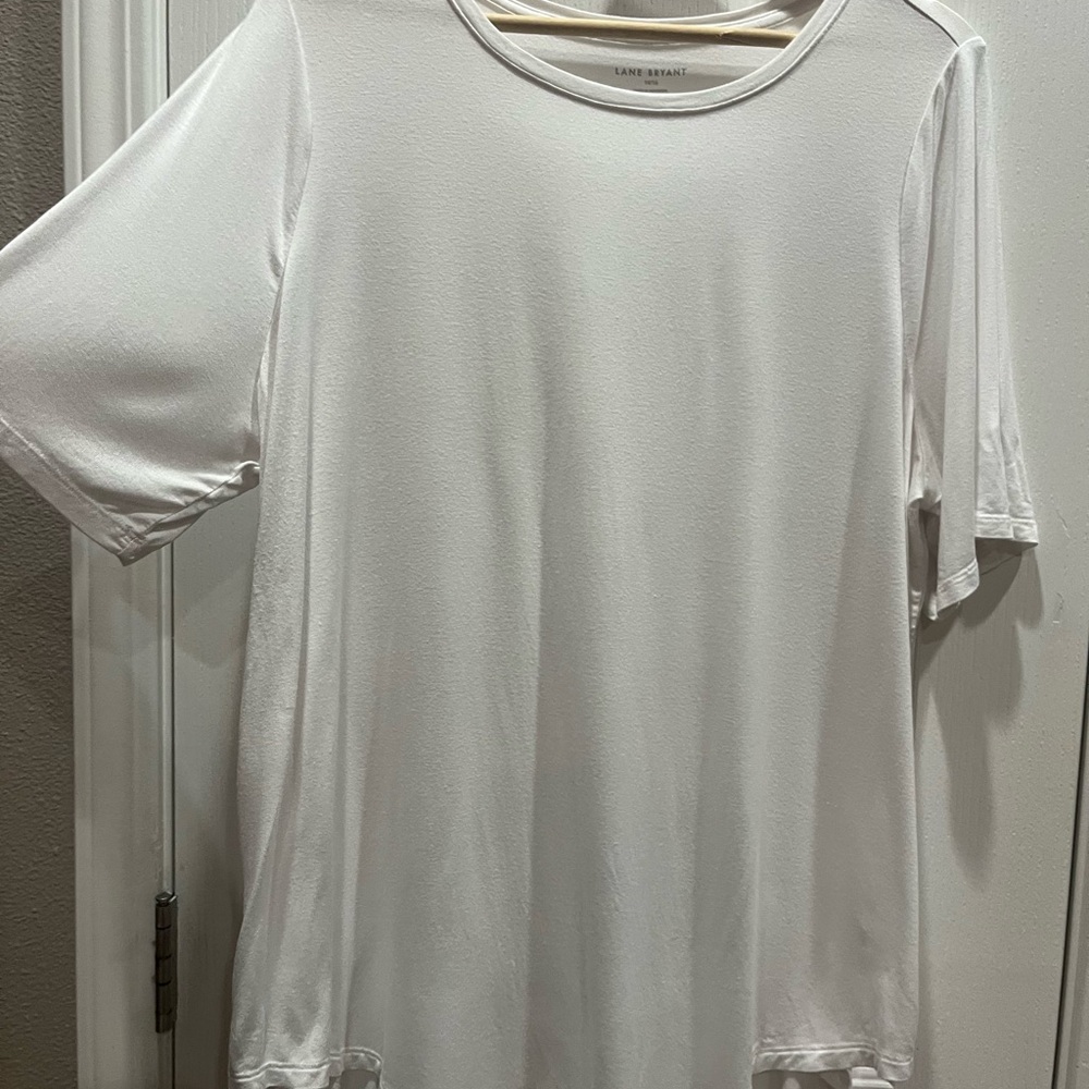 Lane Bryant White Asymmetrical Relaxed Tunic